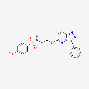 molecular formula C20H19N5O4S B2804865 4-methoxy-N-(2-((3-phenyl-[1,2,4]triazolo[4,3-b]pyridazin-6-yl)oxy)ethyl)benzenesulfonamide CAS No. 1020975-69-2