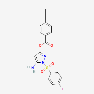 [5-Amino-1-(4-fluorophenyl)sulfonylpyrazol-3-yl] 4-tert-butylbenzoate