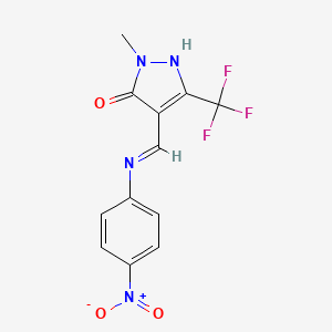 2-methyl-4-[(4-nitroanilino)methylene]-5-(trifluoromethyl)-2,4-dihydro-3H-pyrazol-3-one