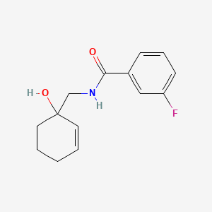 3-fluoro-N-[(1-hydroxycyclohex-2-en-1-yl)methyl]benzamide