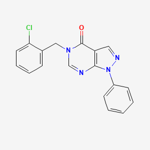 molecular formula C18H13ClN4O B2804876 5-(2-chlorobenzyl)-1-phenyl-1H-pyrazolo[3,4-d]pyrimidin-4(5H)-one CAS No. 852440-40-5