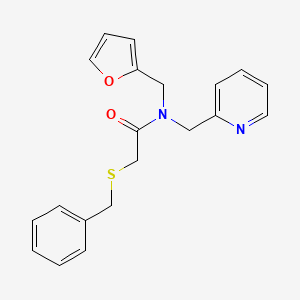 2-(benzylthio)-N-(furan-2-ylmethyl)-N-(pyridin-2-ylmethyl)acetamide