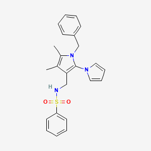 molecular formula C24H25N3O2S B2804889 N-[(1-benzyl-4,5-dimethyl-2-pyrrol-1-ylpyrrol-3-yl)methyl]benzenesulfonamide CAS No. 478077-20-2