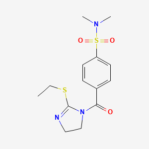 molecular formula C14H19N3O3S2 B2804911 4-(2-乙硫基-4,5-二氢咪唑-1-甲酰)-N,N-二甲基苯磺酰胺 CAS No. 862826-63-9