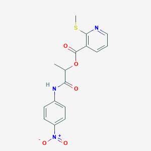 1-[(4-Nitrophenyl)carbamoyl]ethyl 2-(methylsulfanyl)pyridine-3-carboxylate