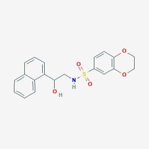 molecular formula C20H19NO5S B2804913 N-(2-hydroxy-2-(naphthalen-1-yl)ethyl)-2,3-dihydrobenzo[b][1,4]dioxine-6-sulfonamide CAS No. 1351597-00-6