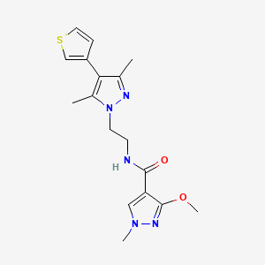 N-(2-(3,5-dimethyl-4-(thiophen-3-yl)-1H-pyrazol-1-yl)ethyl)-3-methoxy-1-methyl-1H-pyrazole-4-carboxamide