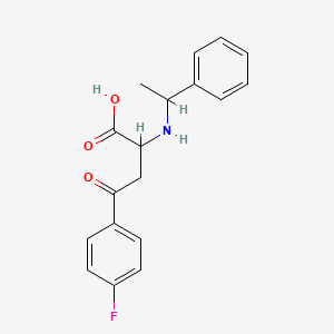 molecular formula C18H18FNO3 B2804922 4-(4-Fluorophenyl)-4-oxo-2-((1-phenylethyl)amino)butanoic acid CAS No. 1214217-33-0