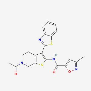 N-(6-acetyl-3-(benzo[d]thiazol-2-yl)-4,5,6,7-tetrahydrothieno[2,3-c]pyridin-2-yl)-3-methylisoxazole-5-carboxamide