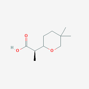 molecular formula C10H18O3 B2804932 (2R)-2-(5,5-Dimethyloxan-2-yl)propanoic acid CAS No. 2248212-43-1