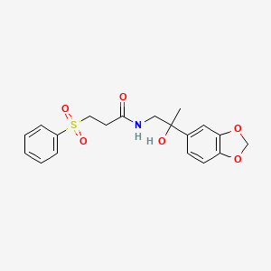 N-(2-(benzo[d][1,3]dioxol-5-yl)-2-hydroxypropyl)-3-(phenylsulfonyl)propanamide