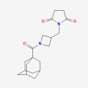molecular formula C19H26N2O3 B2804941 1-{[1-(Adamantane-1-carbonyl)azetidin-3-yl]methyl}pyrrolidine-2,5-dione CAS No. 2097863-85-7