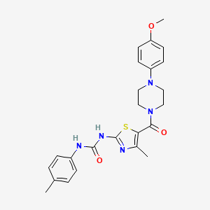 molecular formula C24H27N5O3S B2804943 1-(5-(4-(4-Methoxyphenyl)piperazine-1-carbonyl)-4-methylthiazol-2-yl)-3-(p-tolyl)urea CAS No. 941975-11-7