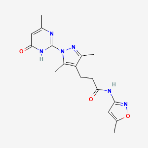 3-(3,5-dimethyl-1-(4-methyl-6-oxo-1,6-dihydropyrimidin-2-yl)-1H-pyrazol-4-yl)-N-(5-methylisoxazol-3-yl)propanamide