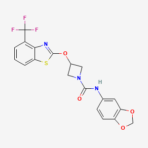 N-(benzo[d][1,3]dioxol-5-yl)-3-((4-(trifluoromethyl)benzo[d]thiazol-2-yl)oxy)azetidine-1-carboxamide
