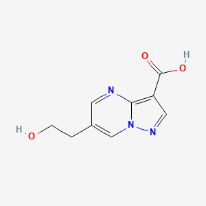 molecular formula C9H9N3O3 B2804957 6-(2-羟乙基)吡唑并[1,5-a]嘧啶-3-羧酸 CAS No. 725693-84-5