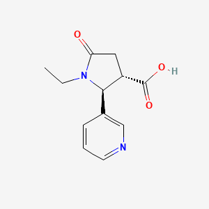 molecular formula C12H14N2O3 B2804958 (2S,3S)-1-ethyl-5-oxo-2-(pyridin-3-yl)pyrrolidine-3-carboxylic acid CAS No. 1955548-88-5
