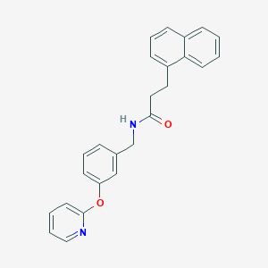 molecular formula C25H22N2O2 B2804962 3-(naphthalen-1-yl)-N-(3-(pyridin-2-yloxy)benzyl)propanamide CAS No. 1705294-35-4