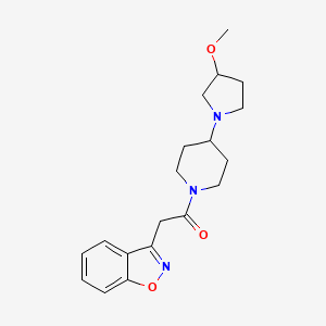 molecular formula C19H25N3O3 B2804967 2-(苯并[d]异噁唑-3-基)-1-(4-(3-甲氧基吡咯啉-1-基)哌啶-1-基)乙酮 CAS No. 2309712-28-3