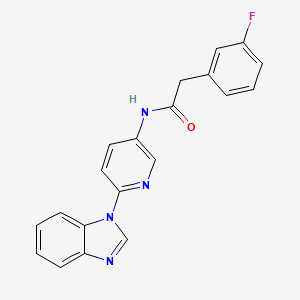 molecular formula C20H15FN4O B2804968 N-[6-(benzimidazol-1-yl)pyridin-3-yl]-2-(3-fluorophenyl)acetamide CAS No. 1181508-02-0