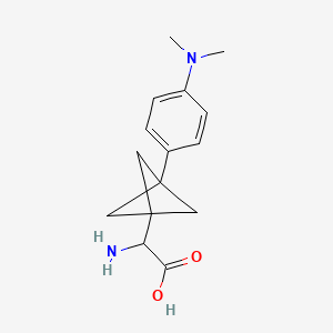 molecular formula C15H20N2O2 B2804969 2-Amino-2-[3-[4-(dimethylamino)phenyl]-1-bicyclo[1.1.1]pentanyl]acetic acid CAS No. 2287263-09-4