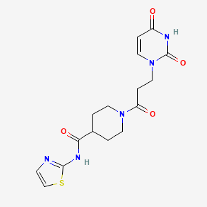 molecular formula C16H19N5O4S B2804983 1-(3-(2,4-dioxo-3,4-dihydropyrimidin-1(2H)-yl)propanoyl)-N-(thiazol-2-yl)piperidine-4-carboxamide CAS No. 1226444-80-9