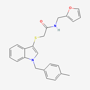 N-(furan-2-ylmethyl)-2-[1-[(4-methylphenyl)methyl]indol-3-yl]sulfanylacetamide