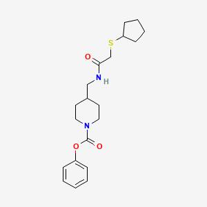 Phenyl 4-((2-(cyclopentylthio)acetamido)methyl)piperidine-1-carboxylate