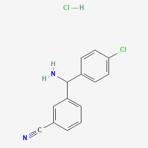 3-[Amino-(4-chlorophenyl)methyl]benzonitrile;hydrochloride