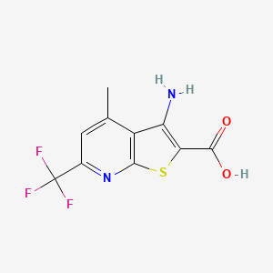 molecular formula C10H7F3N2O2S B2805020 3-Amino-4-methyl-6-(trifluoromethyl)thieno[2,3-b]pyridine-2-carboxylic acid CAS No. 893754-27-3