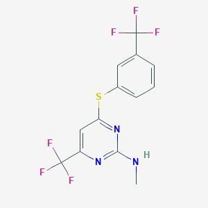 N-methyl-4-(trifluoromethyl)-6-{[3-(trifluoromethyl)phenyl]sulfanyl}-2-pyrimidinamine