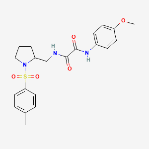 molecular formula C21H25N3O5S B2805027 N''-(4-甲氧基苯基)-N-[(1-对甲苯磺酰吡咯烷-2-基)甲基]酰胺 CAS No. 896271-36-6