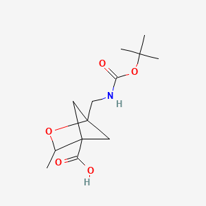 molecular formula C13H21NO5 B2805032 1-({[(Tert-butoxy)carbonyl]amino}methyl)-3-methyl-2-oxabicyclo[2.1.1]hexane-4-carboxylic acid CAS No. 2228153-42-0