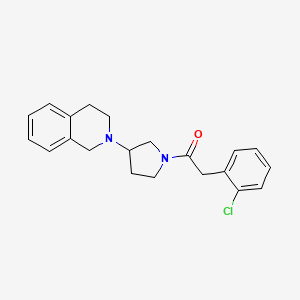 molecular formula C21H23ClN2O B2805033 2-(2-chlorophenyl)-1-(3-(3,4-dihydroisoquinolin-2(1H)-yl)pyrrolidin-1-yl)ethanone CAS No. 2034291-12-6