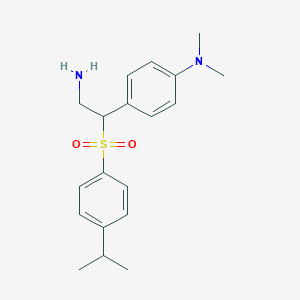 molecular formula C19H26N2O2S B2805037 4-{2-amino-1-[4-(propan-2-yl)benzenesulfonyl]ethyl}-N,N-dimethylaniline CAS No. 1266695-30-0