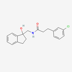 molecular formula C19H20ClNO2 B2805038 3-(3-chlorophenyl)-N-((1-hydroxy-2,3-dihydro-1H-inden-1-yl)methyl)propanamide CAS No. 1798618-97-9