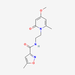 molecular formula C14H17N3O4 B2805044 N-(2-(4-methoxy-6-methyl-2-oxopyridin-1(2H)-yl)ethyl)-5-methylisoxazole-3-carboxamide CAS No. 2034454-76-5