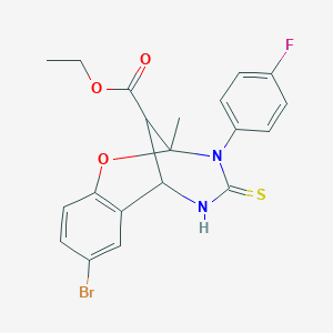 molecular formula C20H18BrFN2O3S B2805049 乙酸-8-溴-3-(4-氟苯基)-2-甲基-4-硫代-3,4,5,6-四氢-2H-2,6-甲基-1,3,5-苯并噁二唑啉-11-基酯 CAS No. 1024235-95-7