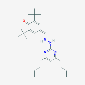 molecular formula C27H42N4O B280505 2,6-ditert-butyl-4-[[2-(4,6-dibutylpyrimidin-2-yl)hydrazinyl]methylidene]cyclohexa-2,5-dien-1-one 