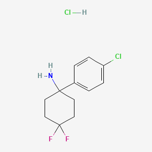 molecular formula C12H15Cl2F2N B2805052 1-(4-Chlorophenyl)-4,4-difluorocyclohexanamine hydrochloride CAS No. 2197054-50-3