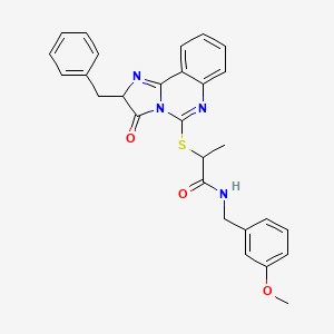 2-((2-benzyl-3-oxo-2,3-dihydroimidazo[1,2-c]quinazolin-5-yl)thio)-N-(3-methoxybenzyl)propanamide