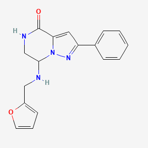 molecular formula C17H16N4O2 B2805057 7-[(2-呋喃甲基)氨基]-2-苯基-6,7-二氢吡唑并[1,5-a]嘧啶-4(5H)-酮 CAS No. 1775404-01-7