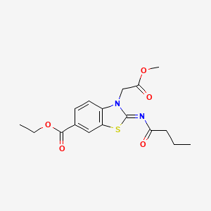 molecular formula C17H20N2O5S B2805067 Ethyl 2-butanoylimino-3-(2-methoxy-2-oxoethyl)-1,3-benzothiazole-6-carboxylate CAS No. 897734-10-0