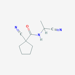 molecular formula C10H13N3O B2805068 1-cyano-N-(1-cyanoethyl)cyclopentane-1-carboxamide CAS No. 1428046-47-2