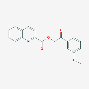 molecular formula C19H15NO4 B2805072 2-(3-甲氧基苯基)-2-氧基乙基喹啉-2-羧酸酯 CAS No. 868153-44-0