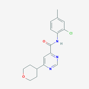 N-(2-Chloro-4-methylphenyl)-6-(oxan-4-yl)pyrimidine-4-carboxamide