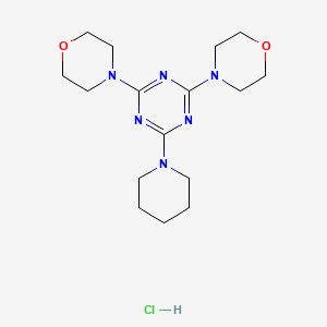 molecular formula C16H27ClN6O2 B2805085 4,4'-(6-(Piperidin-1-yl)-1,3,5-triazine-2,4-diyl)dimorpholine hydrochloride CAS No. 1052534-79-8