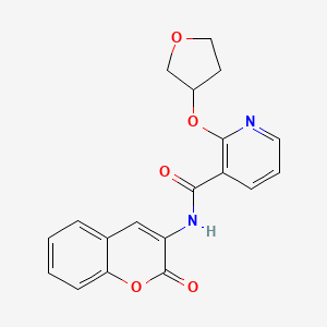 molecular formula C19H16N2O5 B2805086 N-(2-oxo-2H-chromen-3-yl)-2-((tetrahydrofuran-3-yl)oxy)nicotinamide CAS No. 2034389-89-2