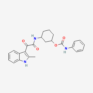 molecular formula C24H25N3O4 B2805091 3-(2-(2-甲基-1H-吲哚-3-基)-2-氧代乙酰氨基)环己基苯基甲酸酯 CAS No. 1351615-68-3