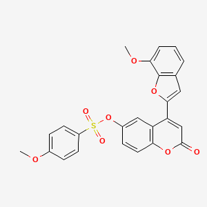 molecular formula C25H18O8S B2805092 4-(7-methoxy-1-benzofuran-2-yl)-2-oxo-2H-chromen-6-yl 4-methoxybenzenesulfonate CAS No. 898447-57-9